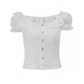LaPose - Ellis Ruffle Eyelet Skirt Set - White Top Color