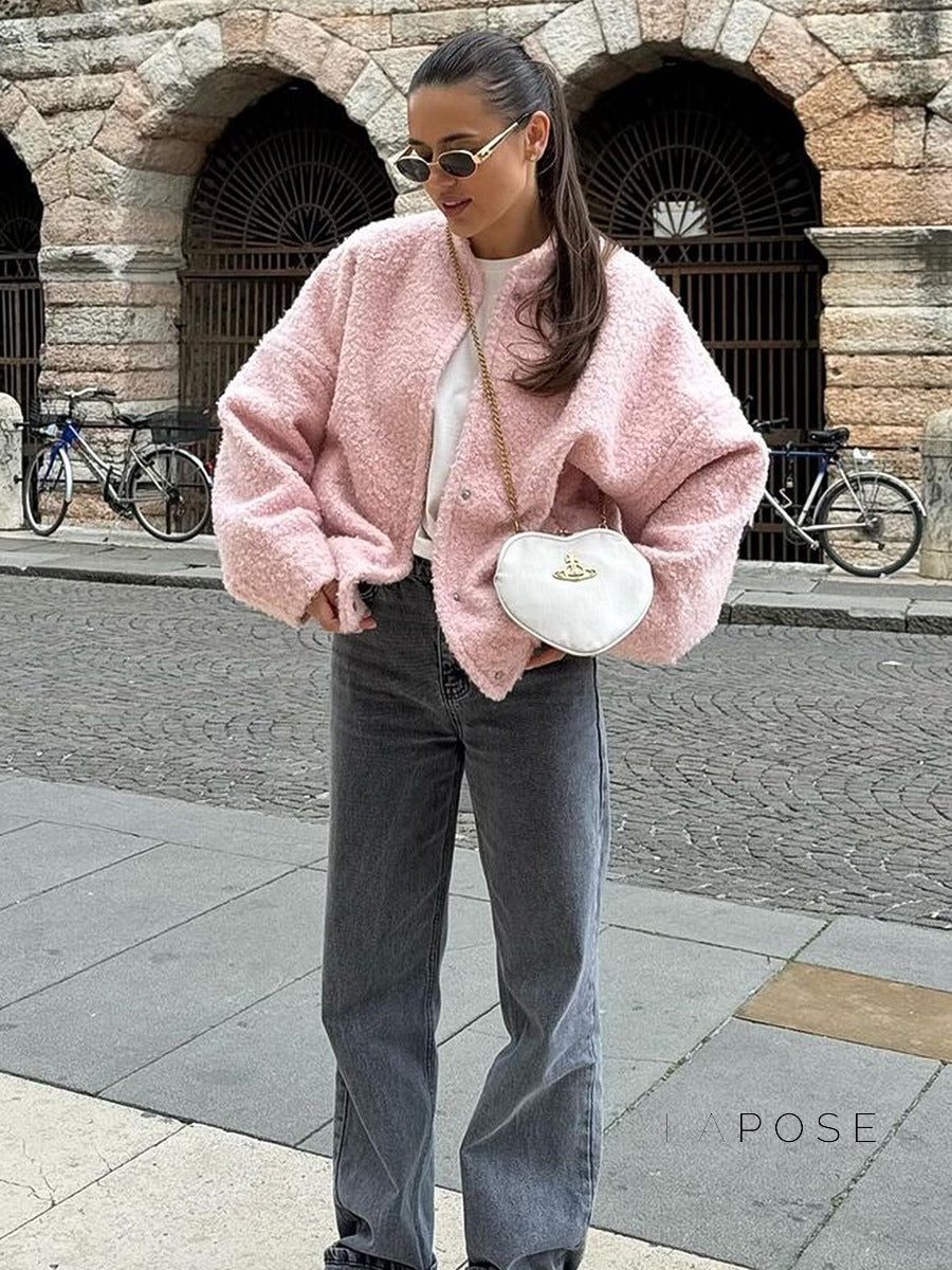 Ellisyn Pink Faux Fur Jacket [KUEONPK7]