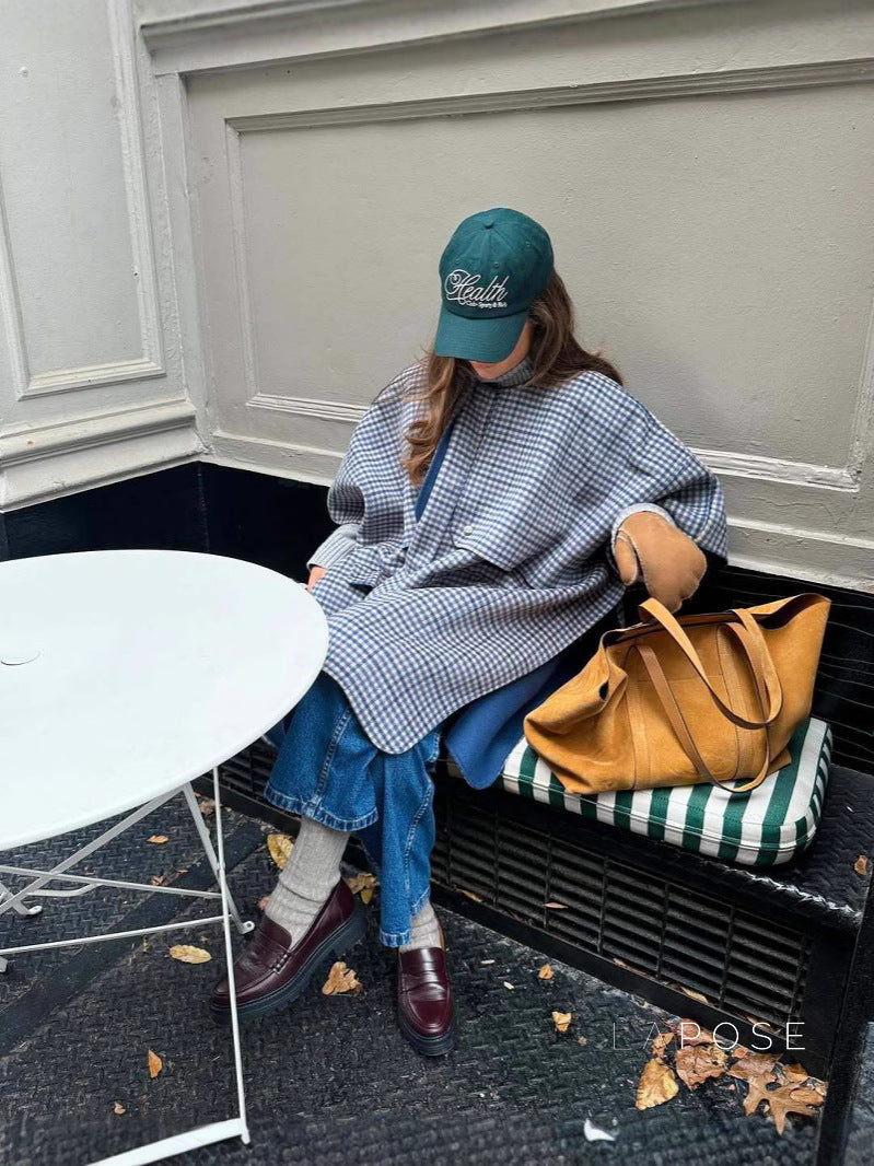 Ellyana Plaid Cape Coat [0A5H1WEM]