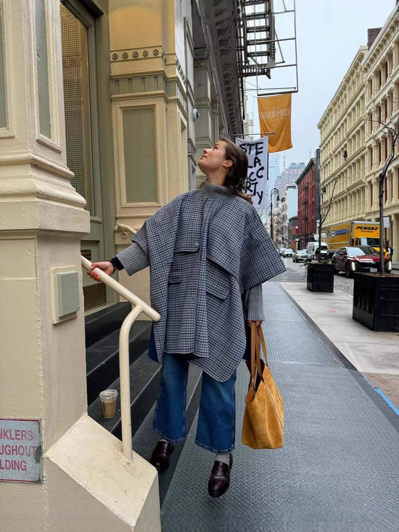 Ellyana Plaid Cape Coat [RFPYVEP6]