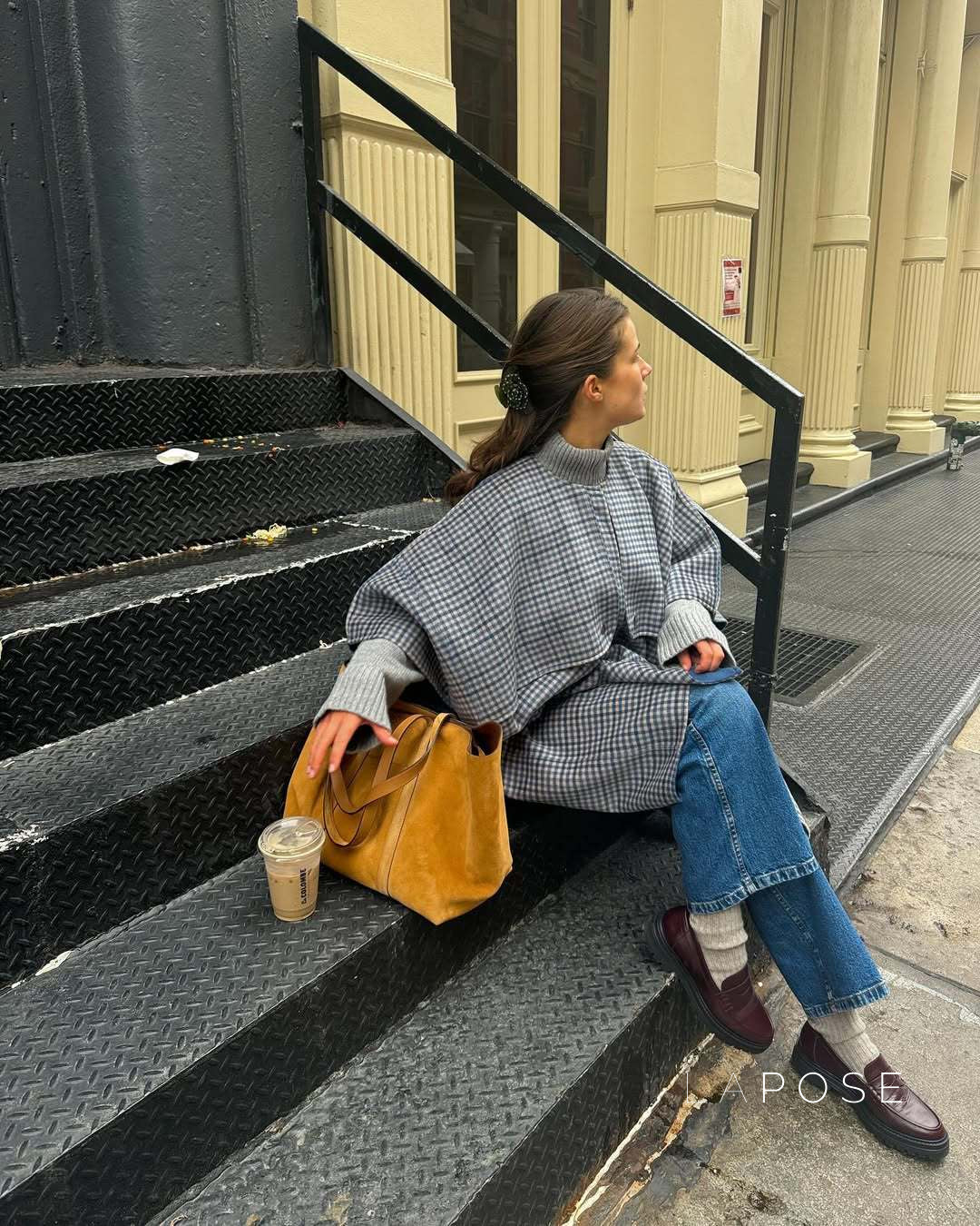 Ellyana Plaid Cape Coat [WUKWJ0R1]