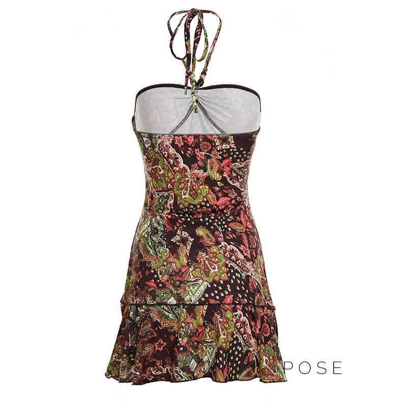 Elnora Printed Halter Mini Dress [7EO4GZDQ]