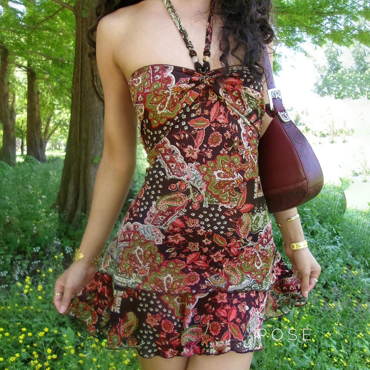 Elnora Printed Halter Mini Dress [4BST9OE7]