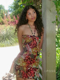 Elnora Printed Halter Mini Dress [NR0BHKOM]