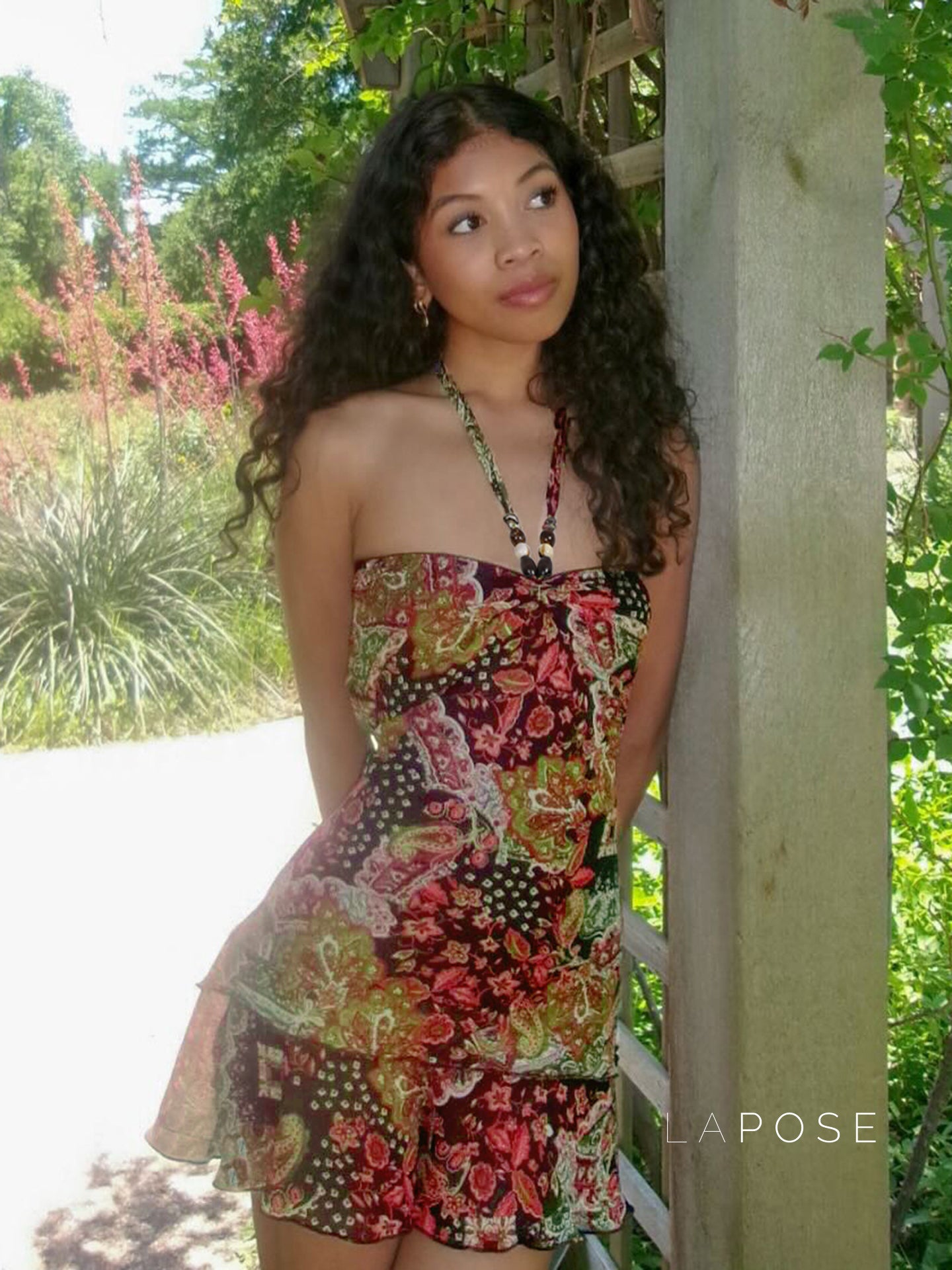Elnora Printed Halter Mini Dress [NR0BHKOM]
