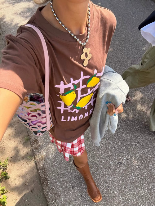 Elodie Limone Graphic Oversized T-shirt