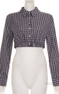 Elora Plaid Crop Skirt Set [CFEKD00M]