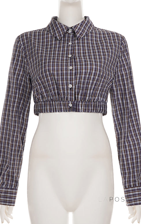 Elora Plaid Crop Skirt Set [CFEKD00M]