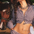 Elora Plaid Crop Skirt Set [MXXVY2L5]