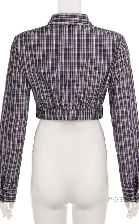 Elora Plaid Crop Skirt Set [PLTDNTP1]