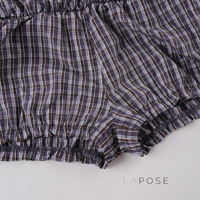Elora Plaid Crop Skirt Set [TAH9YRNN]