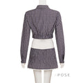 Elora Plaid Crop Skirt Set [N5DHX8K4]