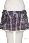 Elora Plaid Crop Skirt Set [9AF7642M]