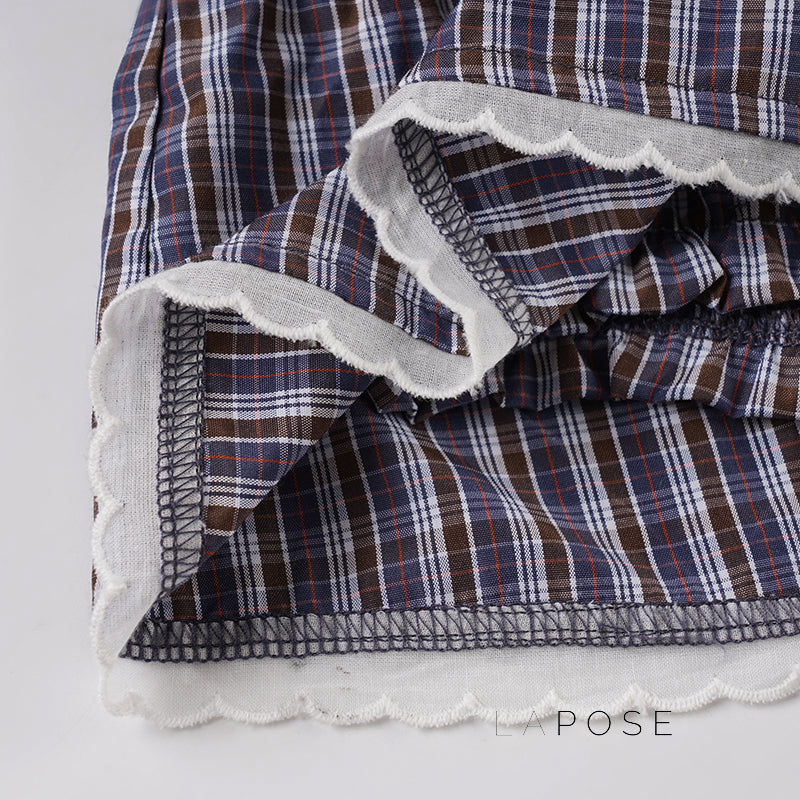 Elora Plaid Crop Skirt Set [GLY4QEDI]