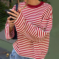 Elva Contrast Stripe Long Sleeve Top [G8X5XSIZ]