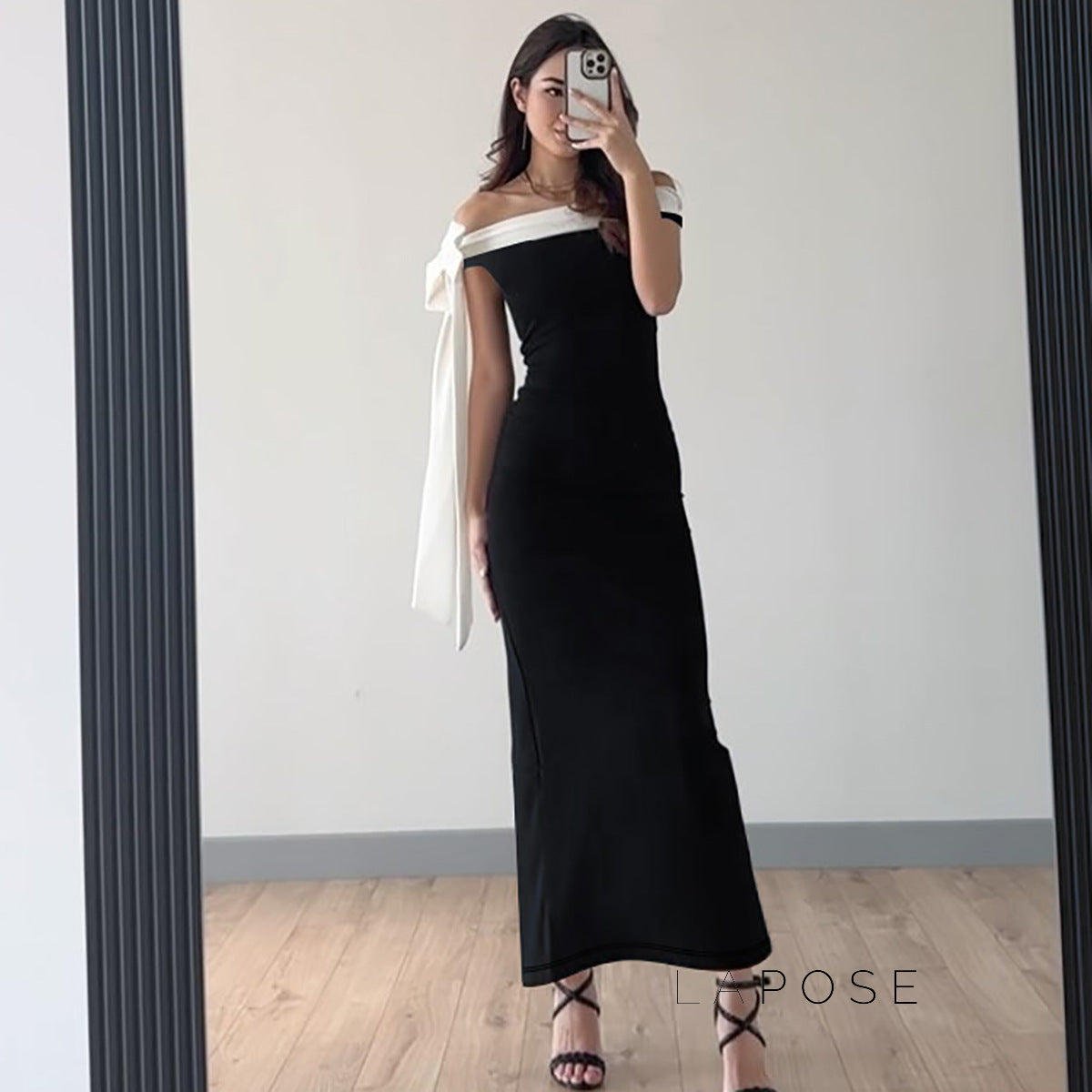 Elyanna Off Shoulder Bow Maxi Dress [BLEOL8AC]
