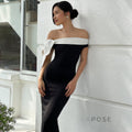 Elyanna Off Shoulder Bow Maxi Dress [ZJZ12E8M]