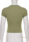 Elyzabeth Floral V-Neck Top [JUEWU5GR]