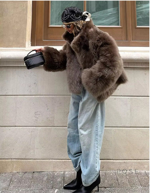 Eman Plush Faux Fur Jacket [60BPE9UB]