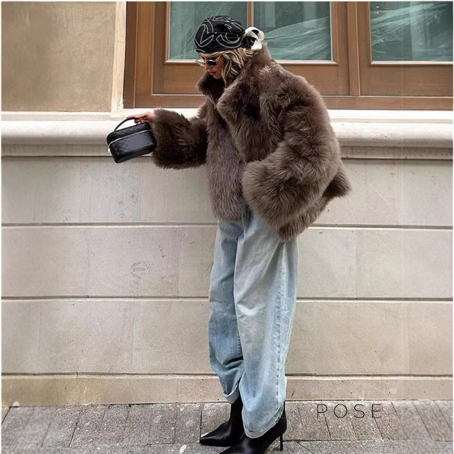 Eman Plush Faux Fur Jacket [NLZOMGKV]