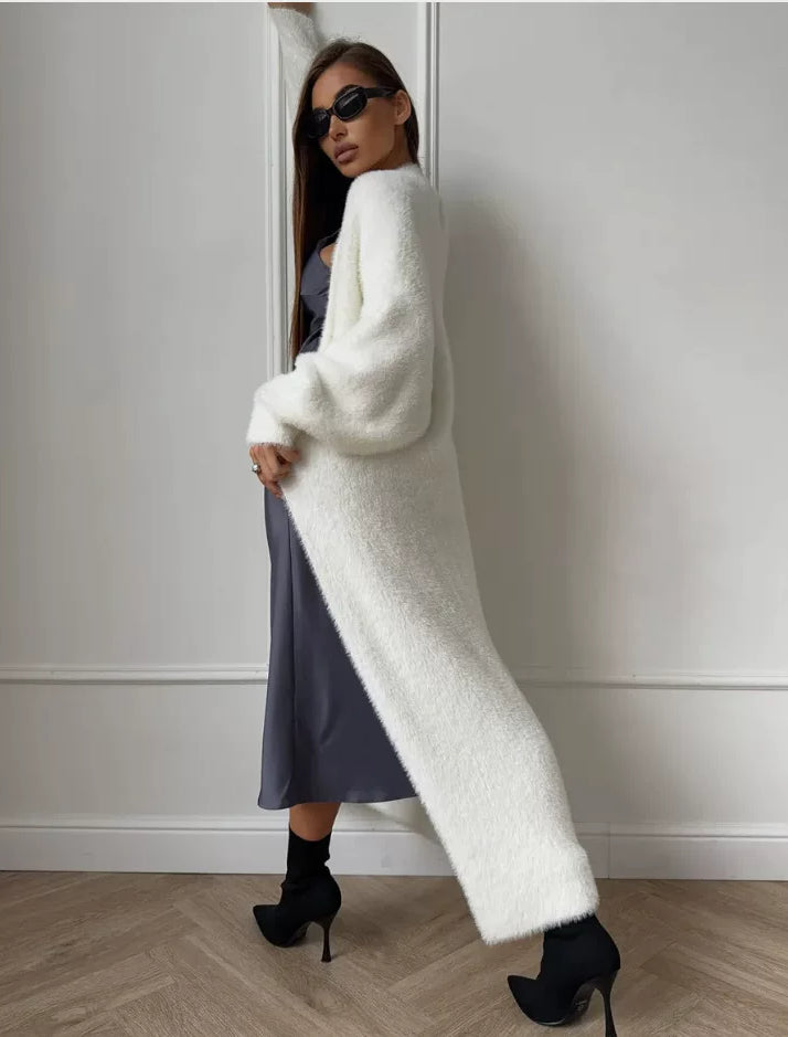 LaPose - Emarie Longline Fuzzy Knit Cardigan