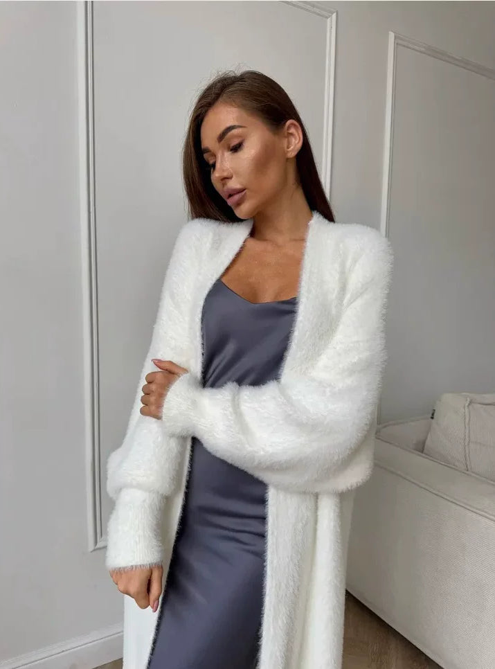 LaPose - Emarie Longline Fuzzy Knit Cardigan