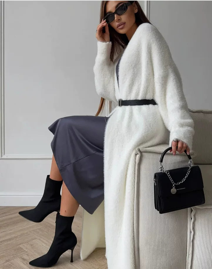 LaPose - Emarie Longline Fuzzy Knit Cardigan