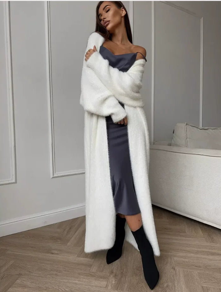 LaPose - Emarie Longline Fuzzy Knit Cardigan