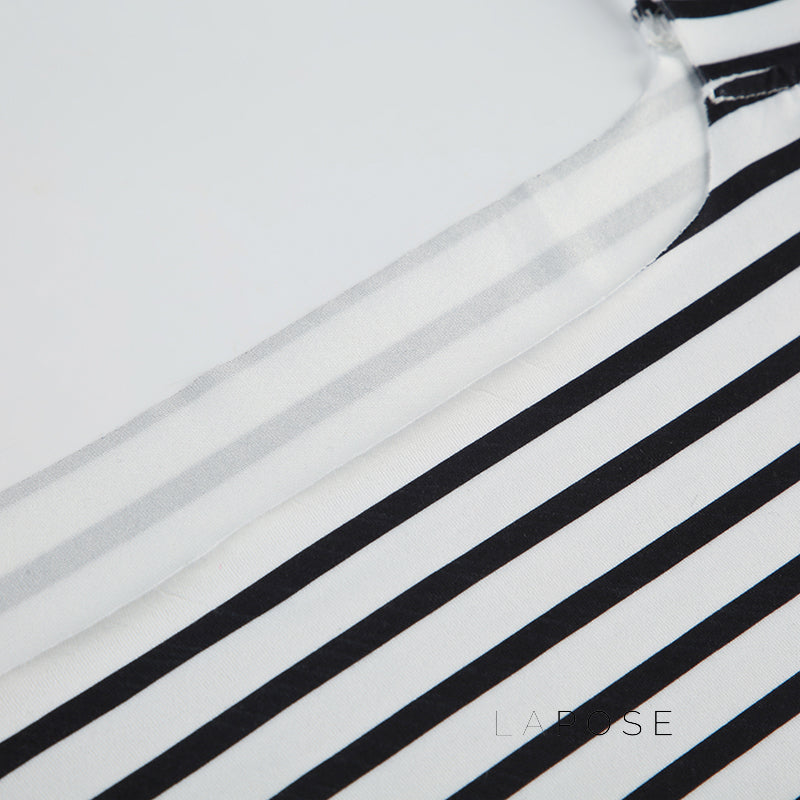 Emberlee Striped Square Neck Crop Top [UEFI1DTP]