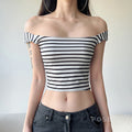 Emberlee Striped Square Neck Crop Top [VUMSVDO2]