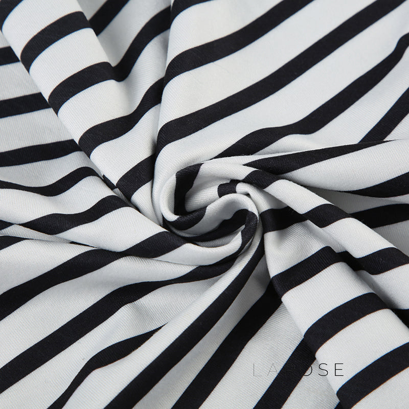 Emberlee Striped Square Neck Crop Top [J56FL85G]