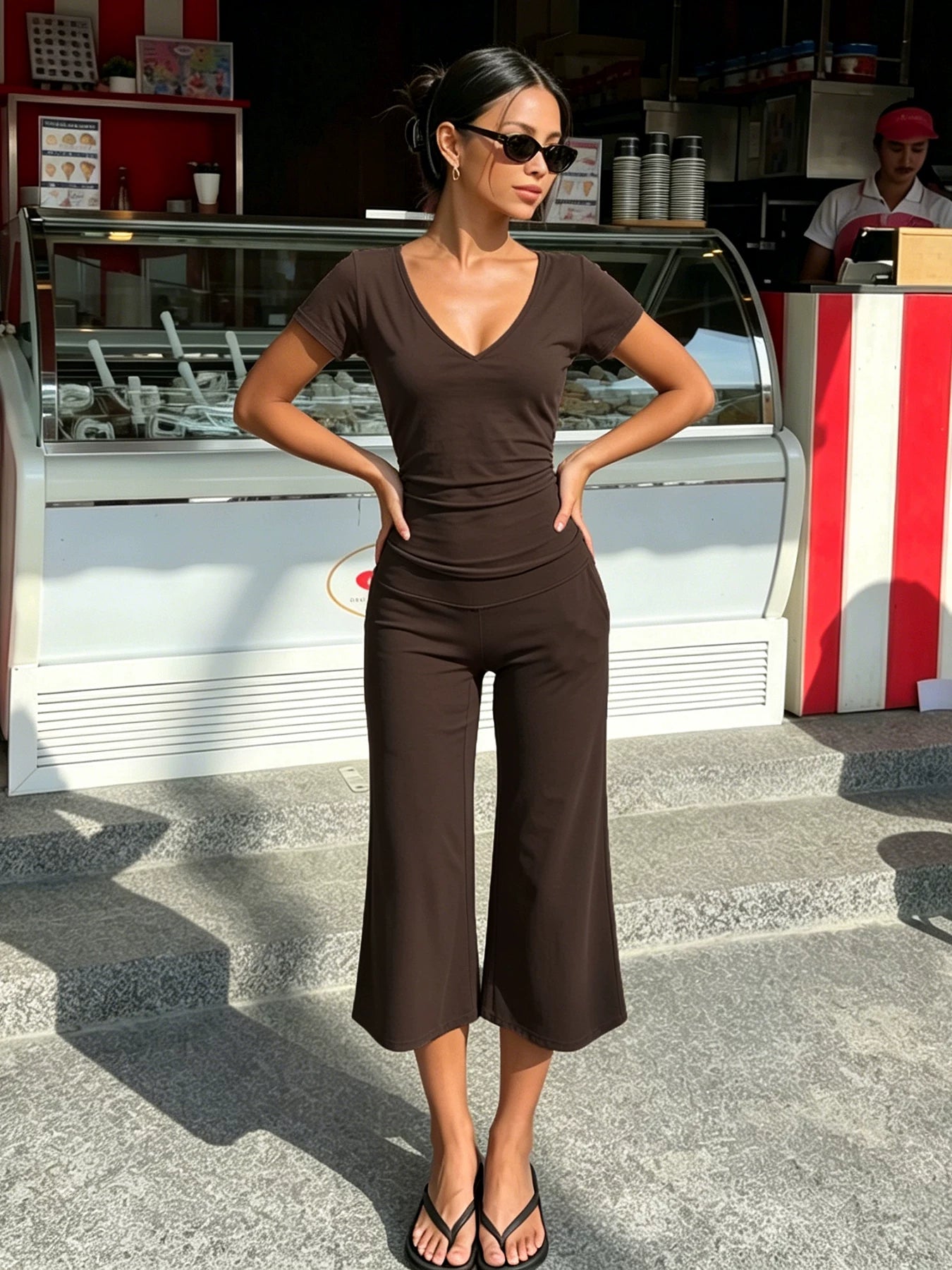 Emberlee V-Neck Top and Pants Set