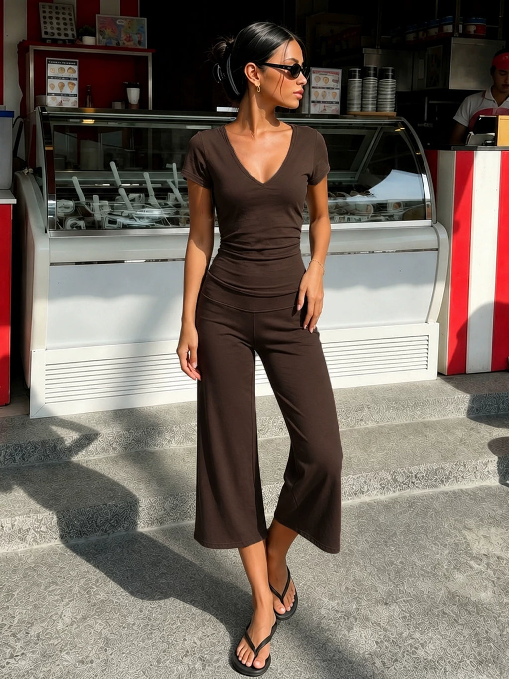 Emberlee V-Neck Top and Pants Set