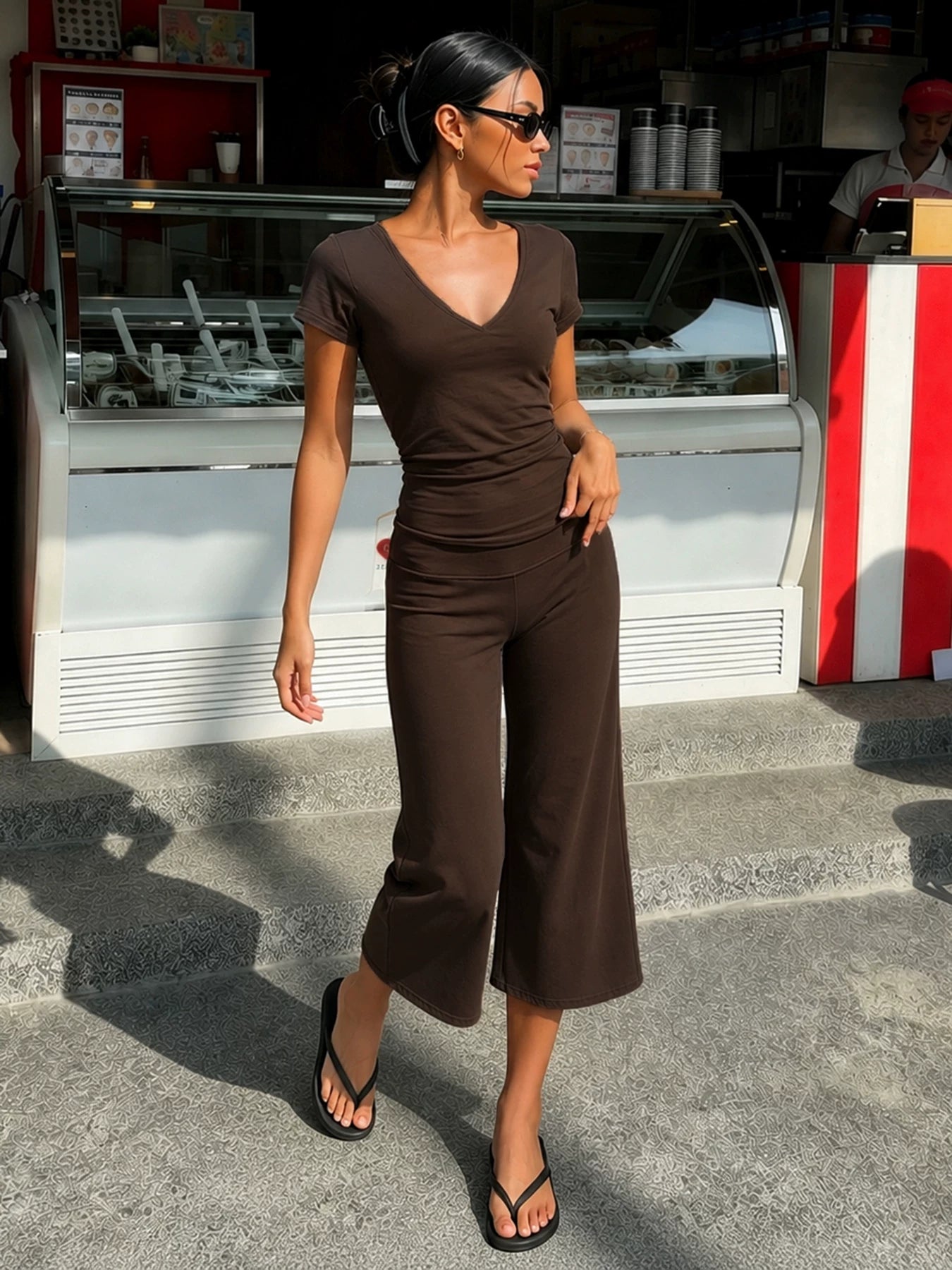 Emberlee V-Neck Top and Pants Set