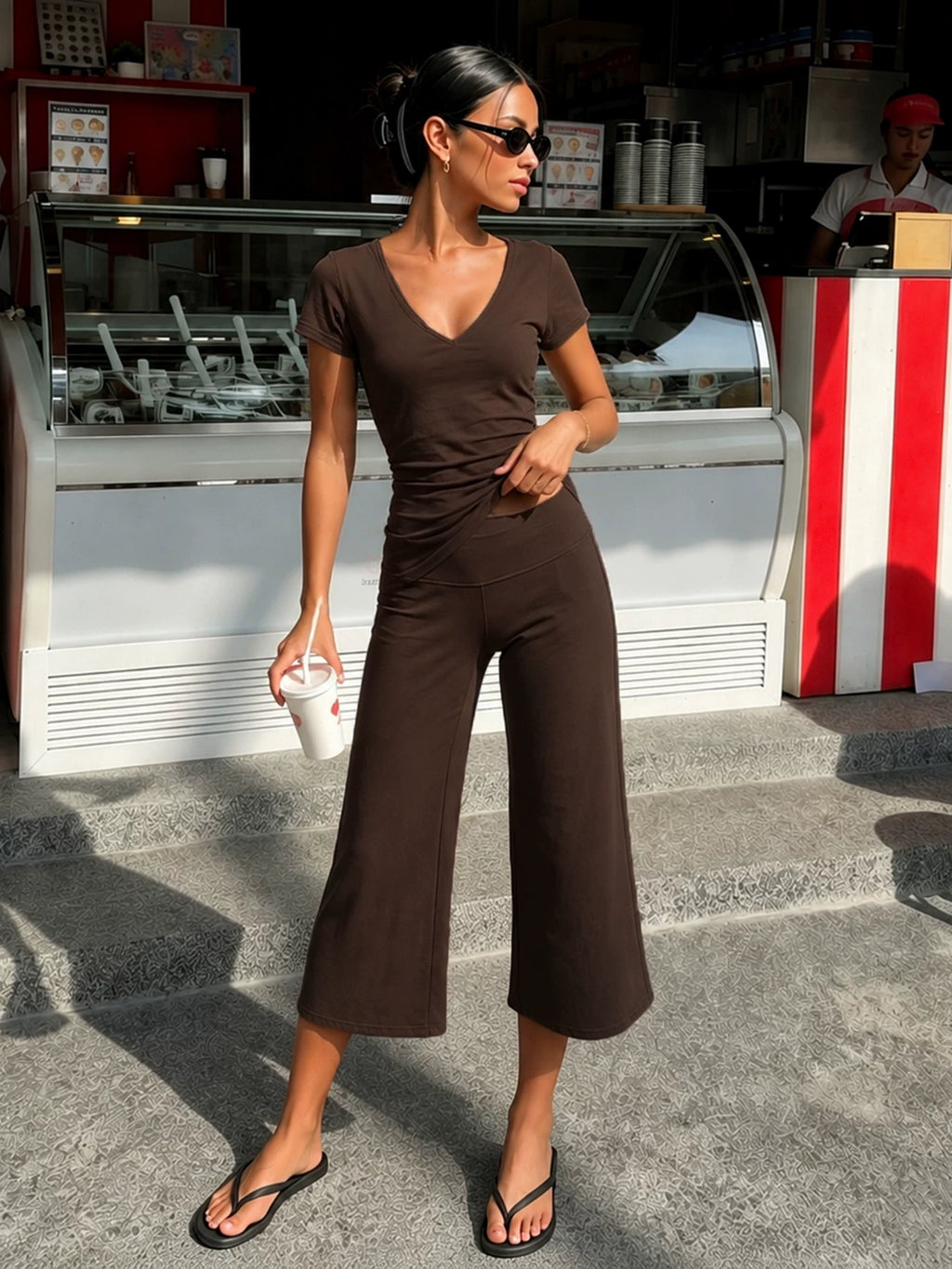 Emberlee V-Neck Top and Pants Set