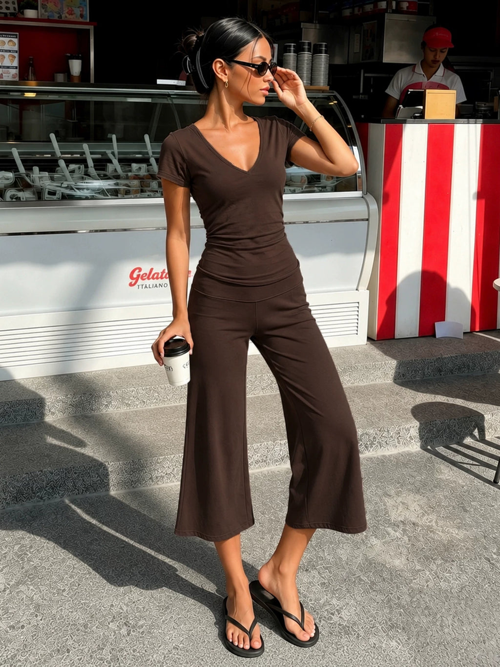 Emberlee V-Neck Top and Pants Set
