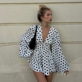 Embry Polka Dot Puff Sleeve Dress [86Q7ZD0N]