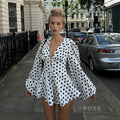 Embry Polka Dot Puff Sleeve Dress [V79OD4G5]
