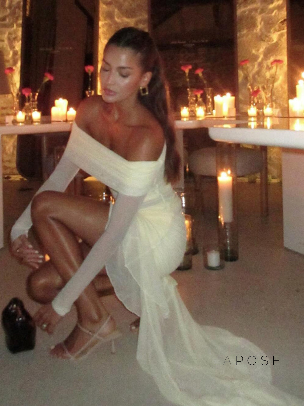 Emely Off-Shoulder Ruched Gown [4TV6XDJN]