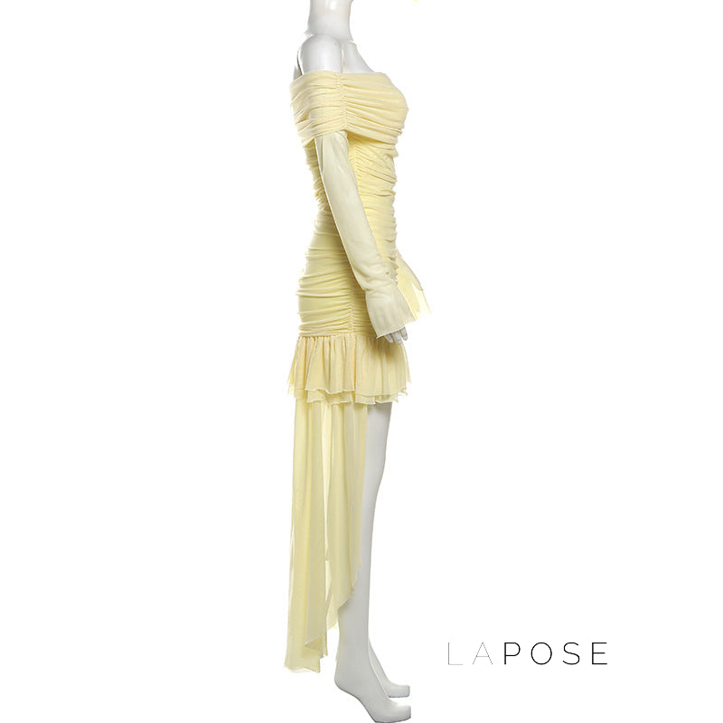 Emely Off-Shoulder Ruched Gown [KDYSI60K]