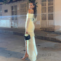 Emely Off-Shoulder Ruched Gown [4A6O5RRS]