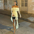 Emely Off-Shoulder Ruched Gown [KT6BMF7N]