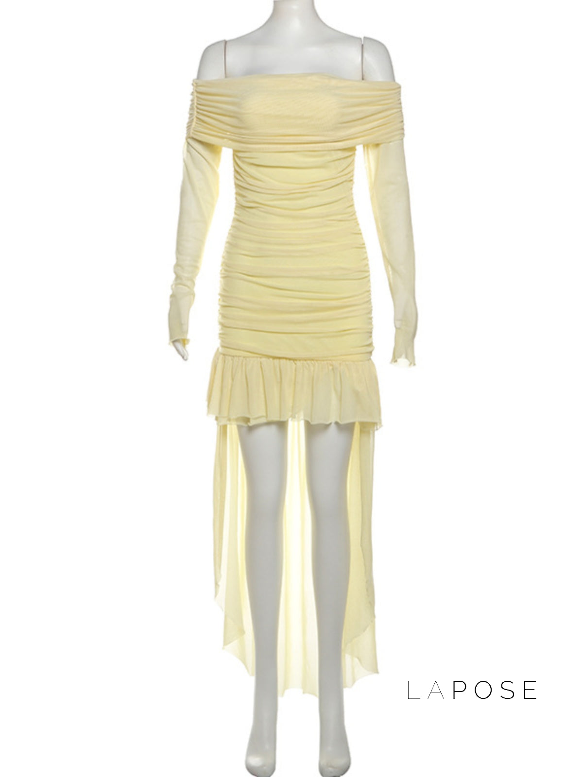 Emely Off-Shoulder Ruched Gown [ZJGVN3SS]