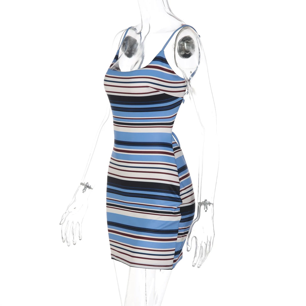 LaPose - Emeri Striped Backless Mini Dress