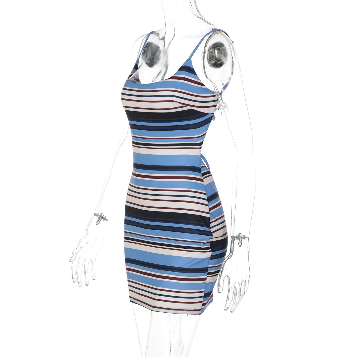 LaPose - Emeri Striped Backless Mini Dress