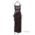 Emi Pleated Halter Maxi Dress [8G699IXM]