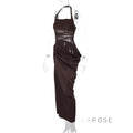 Emi Pleated Halter Maxi Dress [72VZ4UNE]