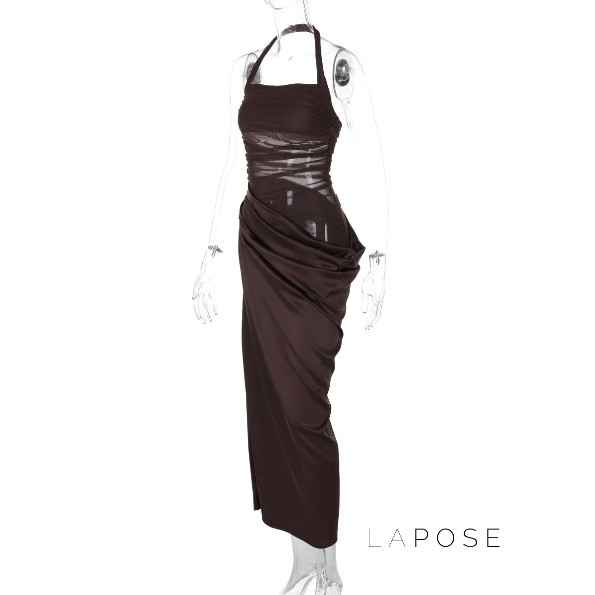 Emi Pleated Halter Maxi Dress [72VZ4UNE]