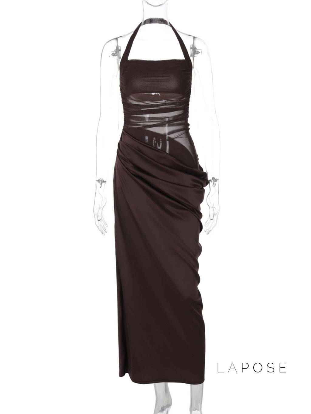Emi Pleated Halter Maxi Dress [S251KT6M]
