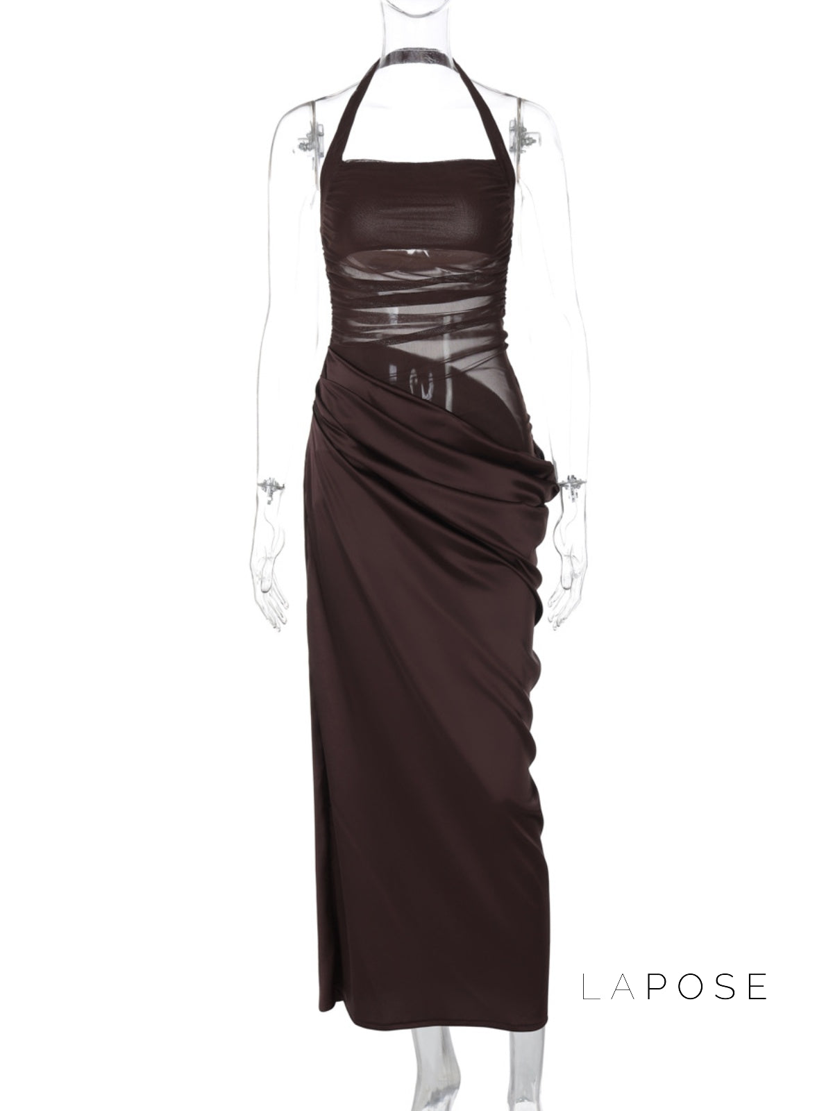 Emi Pleated Halter Maxi Dress [S251KT6M]